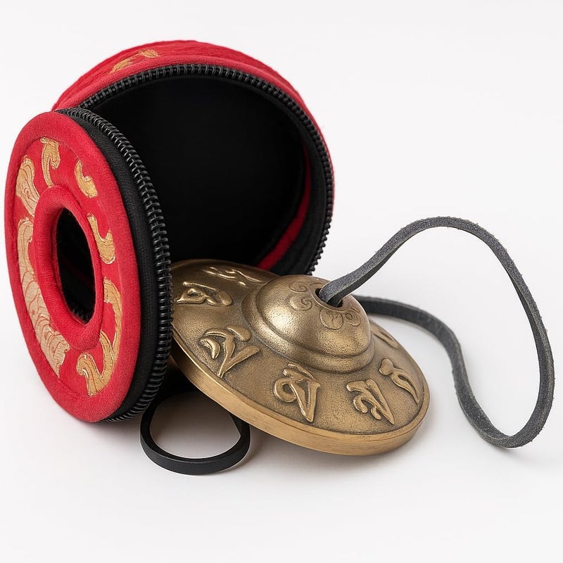 TIPITAKA Tibetan Tingsha Cymbal Bells with case | Handcrafted in Nepal Sound Healing Meditation bells 6.5 cm for Sound Healing and Mindfulness. Sound Healing Instrument for Yoga and Meditation - Image 1
